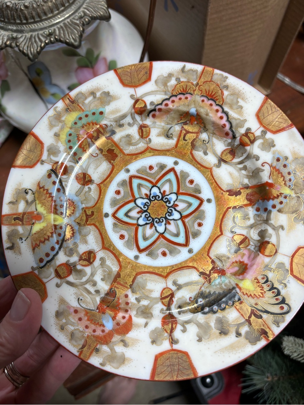 Antique Japanese Kaga Kun Oda Sei Handpainted Plate